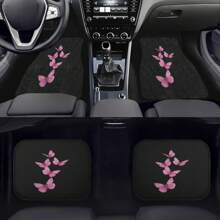 4 pièces Tapis de sol de voiture universels imprimés, tapis de sol antidérapants pour les sièges avant et arrière, tapis de protection de sol de voiture anti-salissure et anti-poussière pour une protection toute saison - faciles à installer et à nettoyer