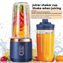 1 400ml Wireless Portable Electric Juicer, Juicer Cup, Shakesphere, TYPE-C Charging Mini Juicer (With 6 Leaves And Double Cups), Multi-Functional Juice Cup Blender, Suitable For Vegetables, Fruits, And Milkshakes, Used In Home Kitchens, Outdoor Team Building And Picnicking Juicers