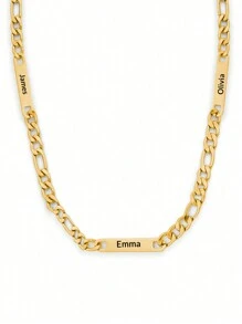 Individuell gravierte Halskette aus Edelstahl mit mehreren Namen für Herren, personalisierte Namensbar-Halskette mit Kette für Väter, Geschenk zum Vatertag, Weihnachten, Thanksgiving, Partys, Jahrestag, Abschluss, Silber, Stilvoll, Farbig, Vintage, Unisex, Hipster, Einfach, Personalisiert, Einzigartig, Ideale Geschenke für ihn, Ideale Geschenke für sie, Sie, Freund, Freundin, Vater, Mutter, Familie, Freunde, für Jahrestage, für Geburtstage, für Abschluss, für Prom, für Partys, Damenketten