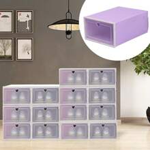 20Pcs Plastic Shoe Boxes Stackable Large Shoe Storage Boxes With Lids
