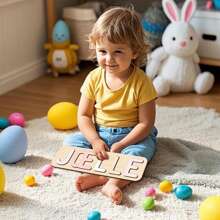 Customizable Wooden Puzzle With Multilingual Name & 3D Letters:A Perfect Present For Kids On Birthdays, Christmas, Easter, And Baptism,Suitable As A Child's First Birthday Gift.Montessori And Customized Educational Toy,A Wonderful Choice For Various Celebratory Occasions.