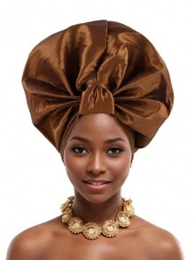 1pc Fashionable Wedding Veil Turban Hat, Muslim Headscarf