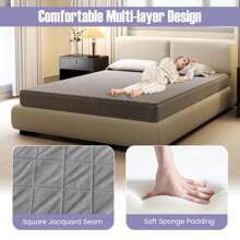 Twin/Queen/King Size Mattress Protector With Pocket Sponge Padding Anti-Slip Bottom Gray - Grey-queen Bed - View 7