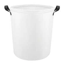 大容量简易白色洗衣篮家用洗衣篮、洗衣篮、浴室收纳篮、篮子、储物篮、可折叠洗衣篮 - 白色 - 查看 1