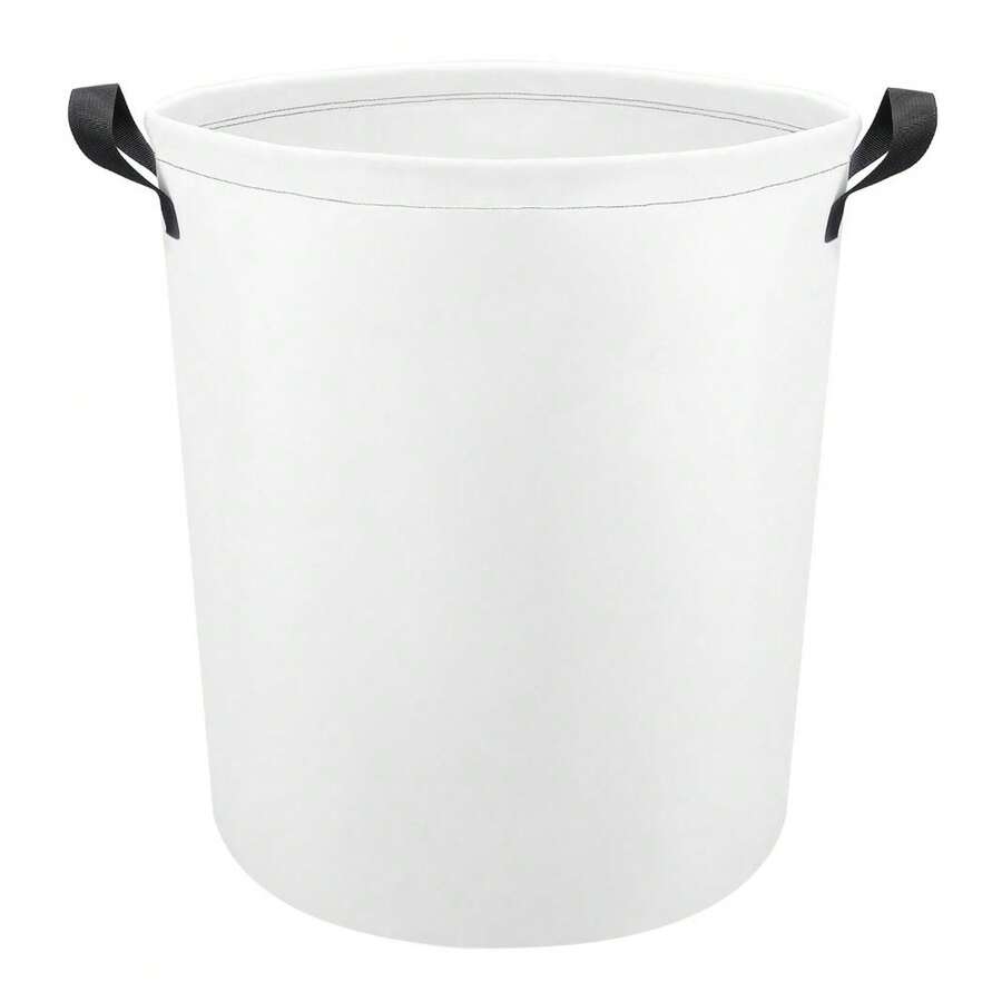 大容量简易白色洗衣篮家用洗衣篮、洗衣篮、浴室收纳篮、篮子、储物篮、可折叠洗衣篮 - 白色 - 查看 1