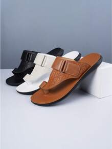 New Summer Men Slippers, Casual Flat Sandals, Fashionable And Versatile Flip Flops, Suitable For Teens, Casual, Outdoor, Athletic, Vacation, Travel, Graduation Gifts, Birthday Accessories