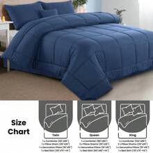 Lux Decor 5-Piece Comforter Set, Soft Microfiber Bedding With Plush Texture, All-Season Comforter, Pillow Shams And Bed Skirt Included, Elegant Hotel Collection Bedding For Bedroom, Guest Room And Home - 藏蓝色 - 查看 10