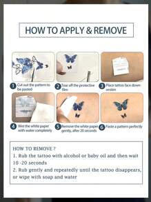 1 件时尚酷炫情侣纹身贴纸 黑色假纹身 一次性纹身龙图案 防水 不反光 易粘贴易去除 非常逼真的纹身贴纸 适合女性手臂、腿部、腰腹部 音乐节派对用品 - 黑色 - 查看 6