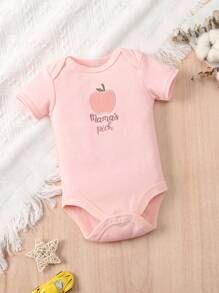 Set 4 Pañaleros Algodón Manga Corta Mamelucos Ropa De Bebés - Rosa Pálido - Ver 5
