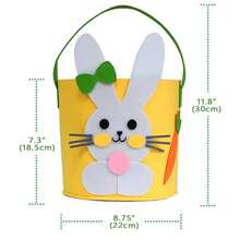 1pc Easter Rabbit Basket, Felt Gift Bag With Handle, Suitable For Easter Party Candy Egg Gift Container