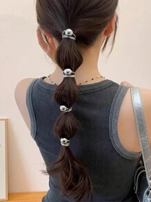 Ligas para el cabello elásticas con bolas de plata súper brillantes y doradas, scrunchies minimalistas de alta gama para coleta, scrunchies elegantes personalizados y simples, accesorios de cabello de alta elasticidad para el baño, accesorios para festivales, accesorios de otoño e invierno