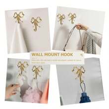 Gold Bow Hook For Wall Decor, Bowknot Brass Hook Wall Hooks For Hanging, Creative New Hook, Nordic Retro Clothes Hook, Gold Coat Hooks Wall Peg Hook