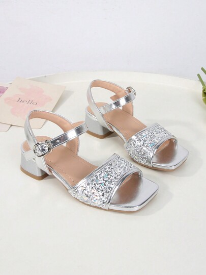 Fashionable & Elegant High-End Shiny Peep Toe Party High Heel Sandals, Breathable & Lightweight Formal Dress Shoes For Party, Performance, Banquet, Wedding