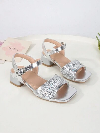 Fashionable & Elegant High-End Shiny Peep Toe Party High Heel Sandals, Breathable & Lightweight Formal Dress Shoes For Party, Performance, Banquet, Wedding