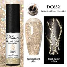 Mtssii Champagne Gold Reflective Glitter Liner Gel Nail Polish Bright Sparkling French Pink Paint Spider Liner Gel Semi Permanent Nail Painting UV Gel Superflash Style Pull Line Graffiti Stripe DIY French Nail Design Soak Off Nail Vanish Nail Supplies - 香檳色 - 查看 2