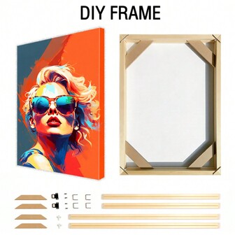 1 pièce Kit de cadre en bois DIY pour peinture sur canevas, barres en bois tendeur pour canevas, grand cadre pour affiches, peinture à l'huile, art mural, photos, décoration murale pour le salon, la chambre, le bureau, la salle de thé, la salle à manger, l'école, la salle de bain