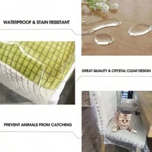 1/2/4pcs Clear Plastic Chair Covers With White Trim, Waterproof Kitchen Protective Chair Slipcover, Suitable For Party/Anti-Dust/Anti-Fouling, Applicable To Kitchen, Office, Living Room, Home Decor