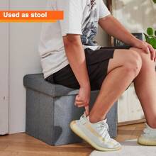 Storage Ottoman Footrest Stool Small Ottoman, With Storage Foldable Ottoman Foot Rest Footstool Bench For Living Room - Leopard Print - View 11