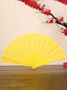 1PC Multi-Color Fashion Simple Solid Color Folding Fan, Perfect Gift For Friends, Family And Classmates
