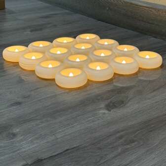 6 pezzi/12 pezzi/16 pezzi/24 pezzi Candele galleggianti a led attivate dall'acqua, candele galleggianti senza fiamma impermeabili per la decorazione romantica di matrimoni, atmosfera di vacanze, Natale, candele elettroniche da esterno, lanterne dei desideri, candele a led