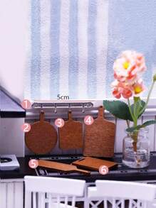 5pcs Mini Kitchen Cutting Board, Dollhouse Food Accessories, Steak Coasters, Mini Models, Halloween/Thanksgiving/Christmas Gifts