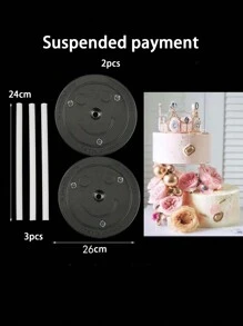 1 套透明多层蛋糕支架，带多层蛋糕垫，圣诞节