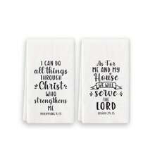2pcs Christian Kitchen Towels - Dish Cloths With Bible Verse, Modern Religious Inspirational Hand Towels, Machine Washable, Super Soft Fantasy Theme Dish Rags - White - View 3