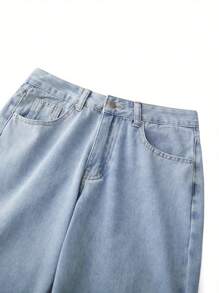Low Rise Y2k Straight Leg Jeans For Women Spring Fall Summer High Waisted Baggy Jeans Loose Casual Long Denim Pants With Pockets Vintage Boyfriend Loose Fit Jeans Streetwear Wide Leg Trousers - 淺藍色 - 查看 7