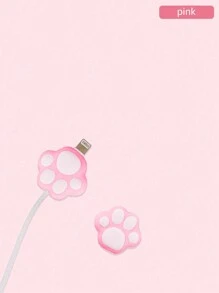 1pc Cute Cat Paw Charging Cable Protector, Charger Protector Cover With Anti-Fracture Design And Silicone Cable Sleeve, Compatible With IPhone 18/20W Fast Charger, Compatible With IPhone 16/15/14 Series Cable Organizer