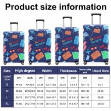 Funda protectora de equipaje, Cubierta de equipaje de viaje con cremallera ajustable para equipaje de 18 a 32 pulgadas, Elástica, a prueba de polvo y antirayones para equipaje con ruedas, con diseño de "Viaje por el mundo"