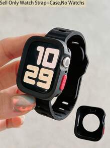 2pcs-Pack Compatible With Apple Watch Band Apple WatchStrap And Apple WatchCase Men And Women Adjustable Fluorescent Green Soft Ultra Thin Silicone Sports Apple WatchStrap And Tpu Hollow Out Soft Armor Clear Protective Apple WatchCase For Men & Women,Compatible With Apple Watch Band 40/41/44/45/49MM, Compatible With Apple Watch Series Ultra/SE/9/8/7/6/5/4, Smart Watch Accessories