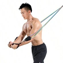 11Pcs Resistance Bands Set Yoga Exercise Fitness Band Rubber Loop Tube Bands Gym Fitness Exercise Training Pilates Tension Rope Gym Accessories - Multicolor - View 4