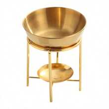 1 Peça Queimador de Aromaterapia de Aço Inoxidável com Quatro Pernas, Queimador de Óleo Essencial com Tigela Destacável, Queimador de Incenso Noturno, Queimador de Aromaterapia, Difusor, Fragrância Exquisita, Difusor de Aromaterapia Versátil e Derretedor de Cera para Decoração de Casa, Quarto, Sala de Estar - Multicolorido - Visão 1