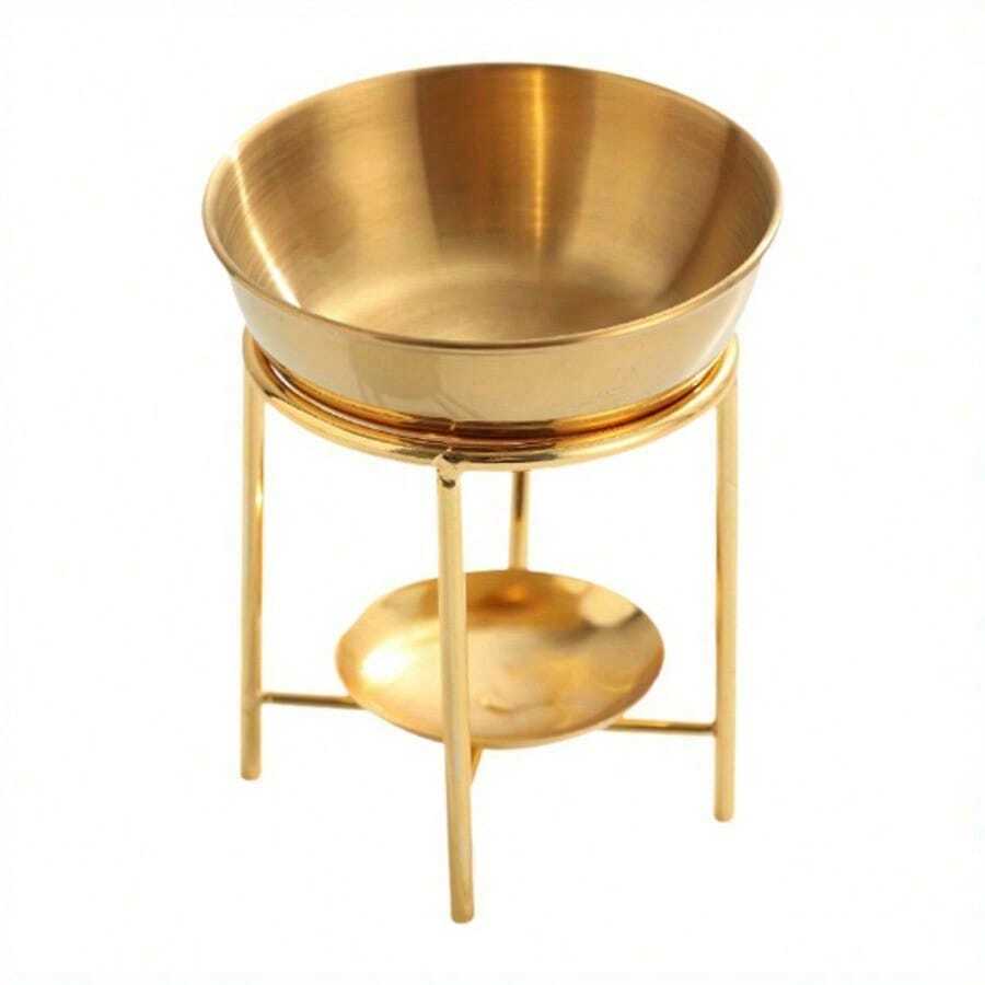 1 Peça Queimador de Aromaterapia de Aço Inoxidável com Quatro Pernas, Queimador de Óleo Essencial com Tigela Destacável, Queimador de Incenso Noturno, Queimador de Aromaterapia, Difusor, Fragrância Exquisita, Difusor de Aromaterapia Versátil e Derretedor de Cera para Decoração de Casa, Quarto, Sala de Estar - Multicolorido - Visão 1