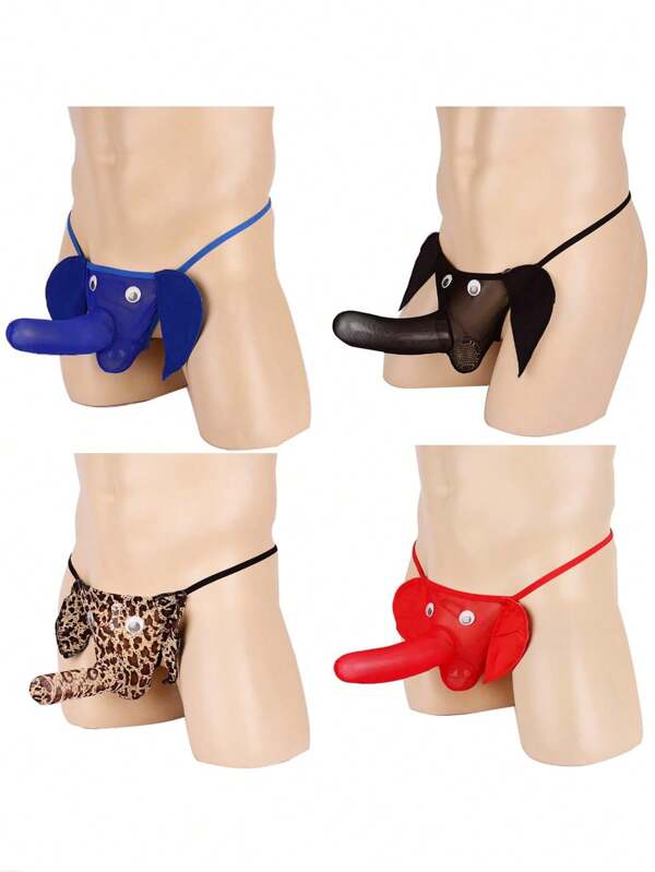 1 Stück Herren witzige Neuheit Elefantenrüssel Hosenträger, sexy, atmungsaktiv, bequem dehnbar mit Elefantenrüssel Design, Kostümzubehör, sexy cartoon Elefantenapfel Hosenträger in rot, schwarz, blau, Leopardenmuster, passend für die meisten, geeignet als Geschenk für Ehemänner, Freund zum Valentinstag, Teenager Sommer Lässig Outdoor Lässig oder Urlaub Reise oder Abschlussfeier oder Geburtstag Accessoires oder Tägliches Tragen