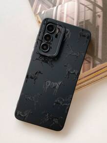 Funda de teléfono móvil de silicona líquida con diseño de caballo, protección integral, anti-choques, a prueba de caídas, de goma suave TPU, compatible con iPhone