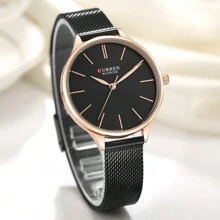 Relógio CURREN para Mulheres, Marca Top de Luxo, Moda Clássica, Relógio de Pulso para Moças, Pulseira de Malha de Aço Inoxidável, Simples, Original, À Prova D'água, Elegante, Presente Feminino 9024