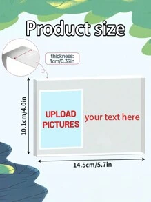1 pièce Cadeau personnalisé avec PHOTO et TEXTE, Photo autoportante, Bloc photo en acrylique, Cadre photo avec texte personnalisé, Cadeau commémoratif personnalisé, Décoration de la Saint-Valentin, Mariage, Faveurs de fête de la Saint-Valentin, Idées cadeaux