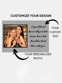 1 pièce Cadeau personnalisé avec PHOTO et TEXTE, Photo autoportante, Bloc photo en acrylique, Cadre photo avec texte personnalisé, Cadeau commémoratif personnalisé, Décoration de la Saint-Valentin, Mariage, Faveurs de fête de la Saint-Valentin, Idées cadeaux