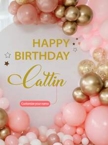 1pc Customizable Name & "Happy Birthday" Party Sticker, Peel And Stick, Suitable For Balloon Arch Decor, Baby Shower Gender Reveal, Wall Decoration (Happy Birthday) Gifts Graduation,Multi-Functional,Adjustable,Durable,Anti-Mold,Ornamental,Adhesive,Reusable,Cute,Stylish,Adorable,High-Quality,Colorful,Custom,Unique,Personalized,Ideal Gifts For Him,Ideal Gifts For Her,Her,Boyfriend,Girlfriend,Dad,Mom,Family,Friends,Son,Daughter,Kids,For Anniversaries,For Birthdays,For Housewarming,For Graduation,Kitchen,Dining Room,Bedroom,Office,Living Room,Home,Garden,Tea Room
