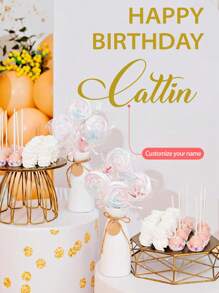 1pc Customizable Name & "Happy Birthday" Party Sticker, Peel And Stick, Suitable For Balloon Arch Decor, Baby Shower Gender Reveal, Wall Decoration (Happy Birthday) Gifts Graduation,Multi-Functional,Adjustable,Durable,Anti-Mold,Ornamental,Adhesive,Reusable,Cute,Stylish,Adorable,High-Quality,Colorful,Custom,Unique,Personalized,Ideal Gifts For Him,Ideal Gifts For Her,Her,Boyfriend,Girlfriend,Dad,Mom,Family,Friends,Son,Daughter,Kids,For Anniversaries,For Birthdays,For Housewarming,For Graduation,Kitchen,Dining Room,Bedroom,Office,Living Room,Home,Garden,Tea Room
