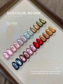 annies 12g Reflective Magnetic Cat Eye Gel Polsih 12 Colors Set Soak Off Varnish Semi Permanent Holographic Flash Cat Eye Gel UV/LED Nail Art Salong 1/12pcs - Nhiều màu - Xem 2