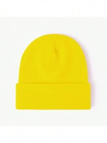 1pc Personalized Embroidered Knitted Hat, Custom Text Logo Solid Color Elastic Winter Beanie, Outdoor Autumn Winter Warm Essential Accessory, Gifts For Her - L - View 13