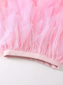 1pc Women's New Fashion Asymmetric Ruffled Layer Cake Mesh Tutu Skirt - Light Pink - View 6