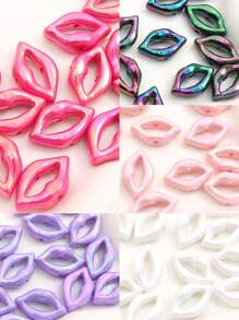 beadia 10/30pcs 25x15mm Acrylic Plated Colored (White, Rose Red, Pink, Purple, Black)Lip Shaped Beads For DIY Accessories On Necklaces And Bracelets By Handmade DIY