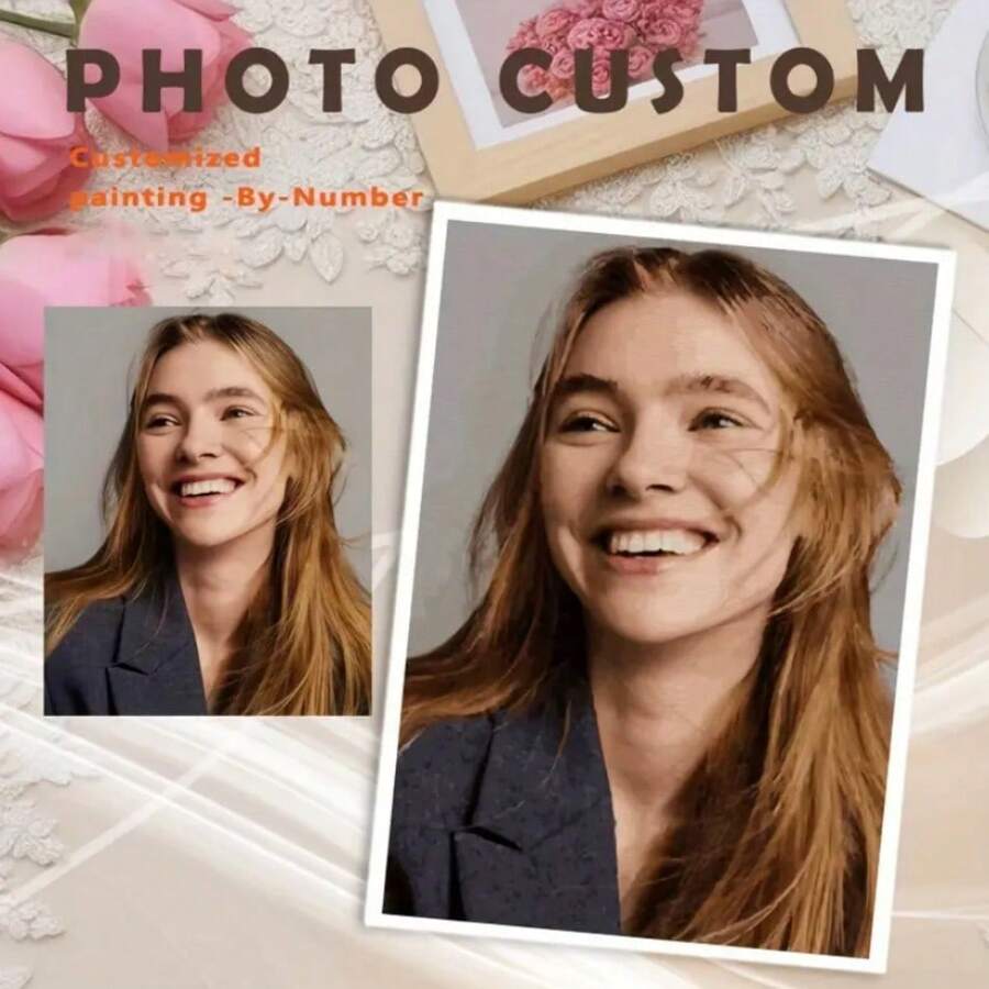 [Aangepast] 1pc Diy Schilderen op Nummer Pas uw eigen foto aan op nummer voor volwassenen op canvas kits Woondecoratie zonder lijst 24 kleuren