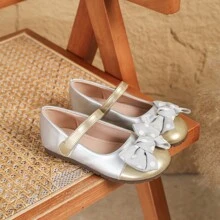 时尚多功能儿童平底鞋，新款女童蝴蝶结鞋 - 銀色 - 查看 8