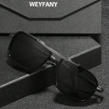 WEYFANY 男女通用方形双梁金属框偏光太阳镜，户外骑行运动驾驶钓鱼旅行太阳镜，高级精品礼盒包装，节日礼物 - 彩色 - 查看 2