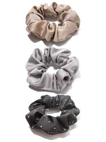 3 pièces/Set Chouchou en satin de diamant en tissu pour femmes, élégant et délicat. Élastique élevé, sans dommage pour les cheveux. Attaches pour cheveux de base mode élégante. Convient à une utilisation quotidienne.