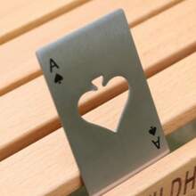 1 件个性化名称不锈钢开瓶器，扑克牌设计开瓶器，黑桃 A 牌形状，趣味不锈钢开瓶器，派对独特礼物 - 銀色的 - 查看 4